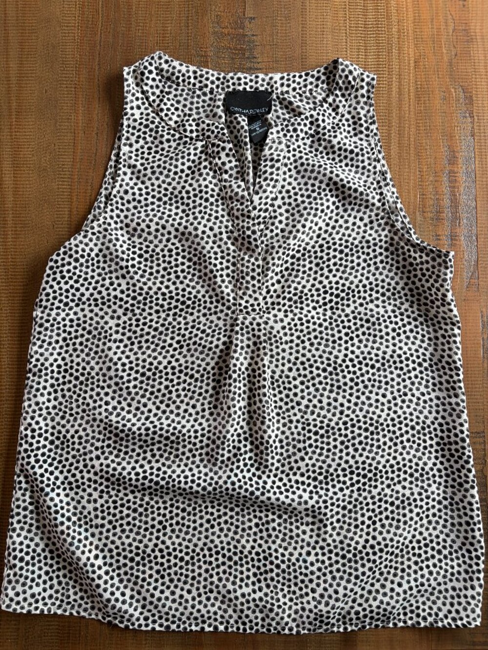 Cynthia Rowley Cream & Black Sleeveless Blouse - Size M
